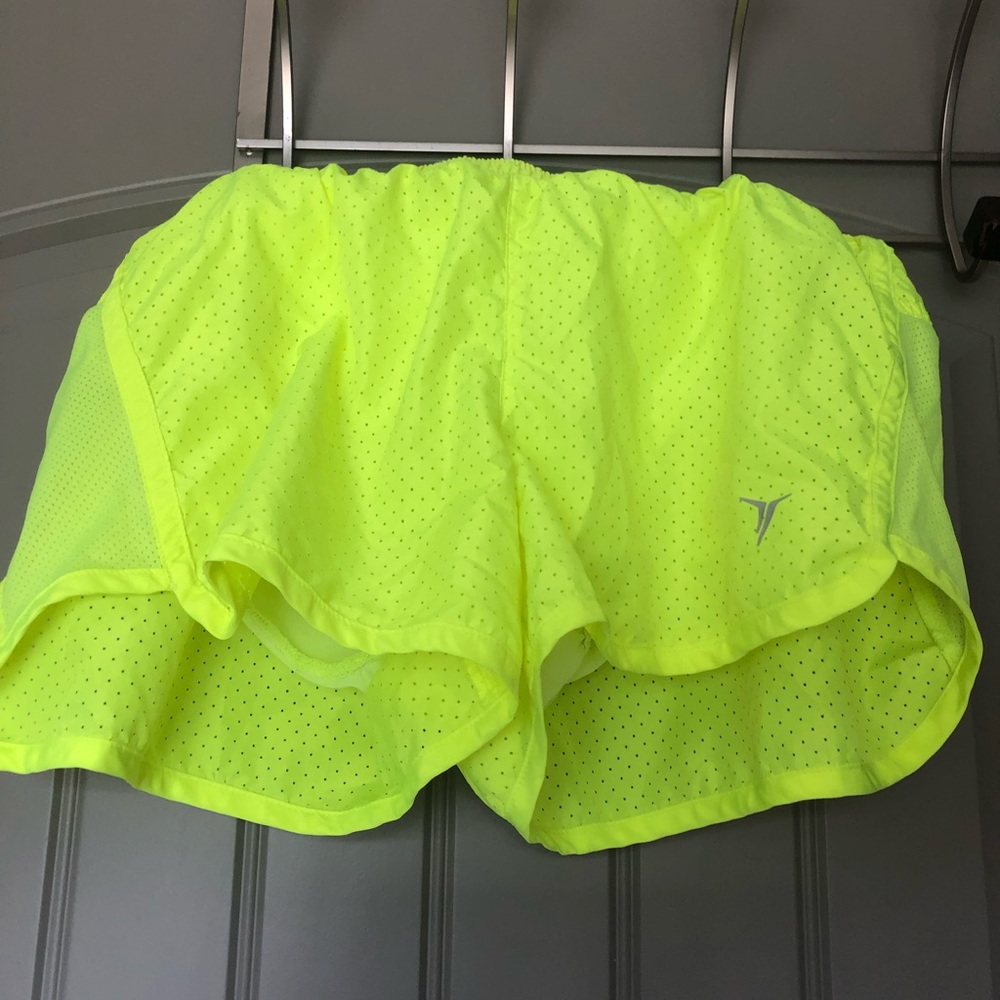 Neon running shorts size small